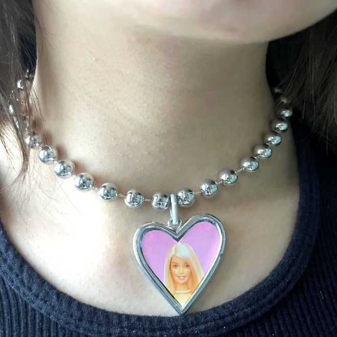 Vintage Y2k Barbie Ball Chain Choker